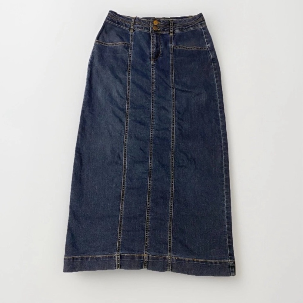 EST. 1946 Denim size 8 stretch long blue jeans maxi skirt